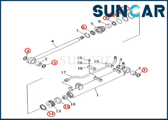 acheter Kit de joint de cylindre de KOMATSU Terescopic 707-98-15680 7079815680 pour le kit de réparation de joint de cylindre de PC60-7 PC60-7E Terescopic online manufacture