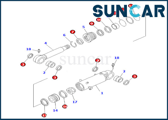 acheter KOMATSU 707-99-43240 7079943240 kit de rechange de cylindre de lame de Kit Fits PC60-7 de joint de cylindre de lame online manufacture