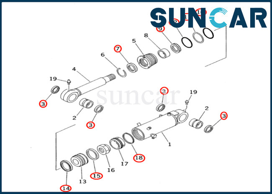acheter Kit de joint de cylindre de lame 7079843560 707-98-43560 pour le kit de réparation de cylindre de lame de PC60-7E PC60-7 KOMATSU online manufacture