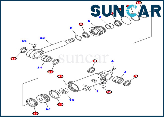 acheter 707-98-32540 7079832540 pièces intérieures de Kit For PC40MR-1 PC45MR-1 KOMATSU de joint de réparation de cylindre de lame online manufacture