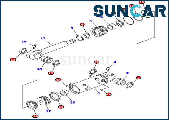 acheter Kit 707-98-32900 de joint de cylindre de lame 7079832900 pièces intérieures de KOMATSU pour l'excavatrice PC40MRX-1 PC45MRX-1 d'UE online manufacture