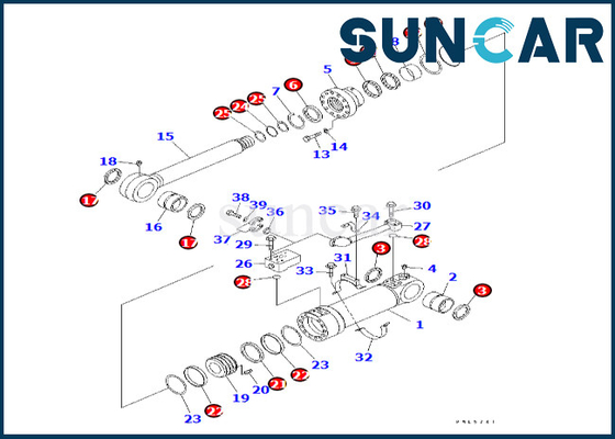 acheter Kit 707-99-56220 de joint de cylindre de décharge du fond de KOMATSU 7079956220 ajustements PC600LC-6A PC600-8 online manufacture