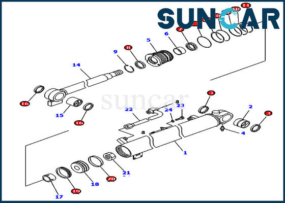 acheter KOMATSU 707-98-34610 réparation Kit For Equipment Models PC40R-8 PC45R-8 de joint de cylindre de 7079834610 booms online manufacture
