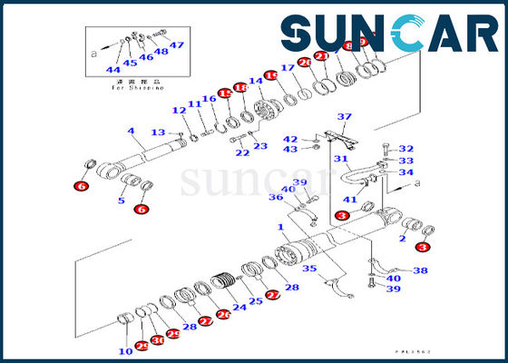 acheter KOMATSU 707-99-77170 7079977170 kit de réparation de cylindre de bras de Kit For PC600LC-6A de joint de cylindre de bras online manufacture