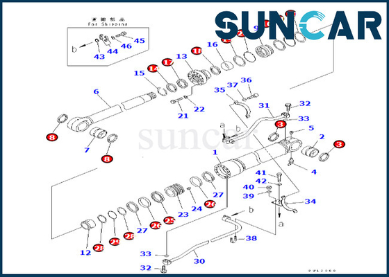 acheter Kit de cachetage de cylindre de boom de Kit Fits PC600LC-6A de joint de cylindre du boom 707-99-68680 de KOMATSU 7079968680 online manufacture