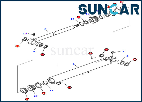 acheter Grondent le kit 707-98-25780 de service de cylindre d'oscillation 7079825780 excavatrice Seal Kits de KOMATSU PC45MR-3 online manufacture
