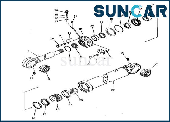 acheter 209-63-56101 kits de scellage de Kit Wear Resistance Komatsu PC650-1 de réparation de joint de cylindre de boom online manufacture
