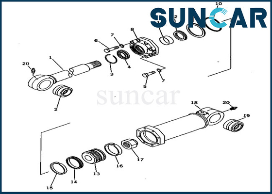 acheter 209-63-86401 2096386401 compensent des kits de joint de Kit Loader Excavator PC650-1 KOMATSU de service de cylindre online manufacture