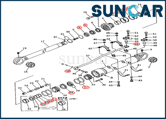 acheter 707-99-77240 réparation Kit For Excavator Komatsu PC650-3 PC650LC-5 PC710-5 de joint de cylindre de 7079977240 bras online manufacture