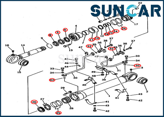acheter 707-99-69600 les kits de réparation du kit 7079969600 de joint de cylindre de seau adapte KOMATSU PC650-3 PC650LC-5 PC710-5 online manufacture
