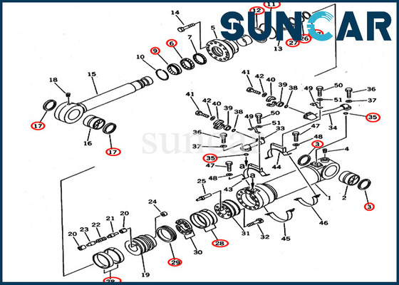 acheter 707-99-56300 kit inférieur de joint de cylindre de Service Kit Models PC650LC-3 PC650LC-5 KOMATSU d'excavatrice de décharge online manufacture