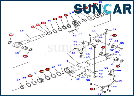 Kit 707-99-68650 de service 7079968650 kits de joint de cylindre de seau pour PC750-6 PC750SE-6 KOMATSU
