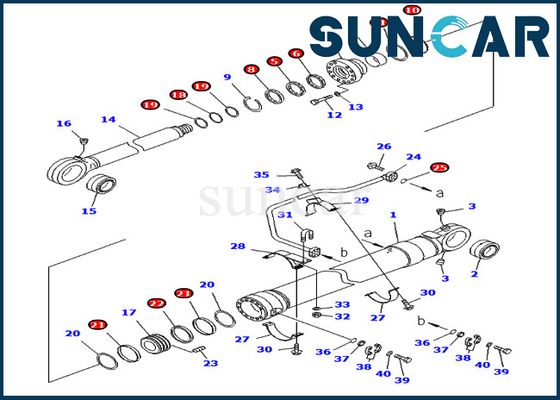 KOMATSU 707-99-69690 7079969690 version d'outre-mer de Kit For Models PC750-7 PC800-8 de joint de cylindre de seau