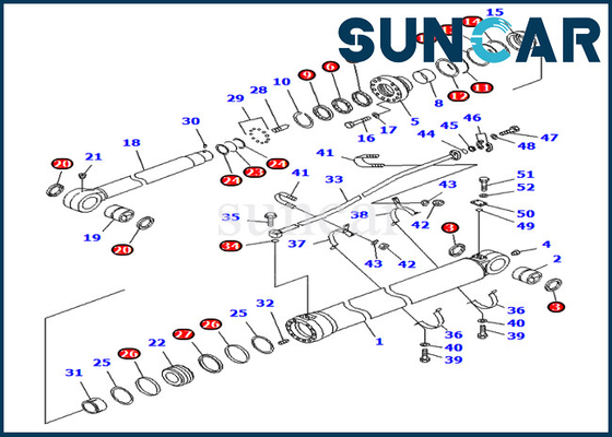 707-99-68660 version d'outre-mer de Kit Hydraulic Cylinder For PC750SE-7 PC800-7 KOMATSU de joint de réparation de bras