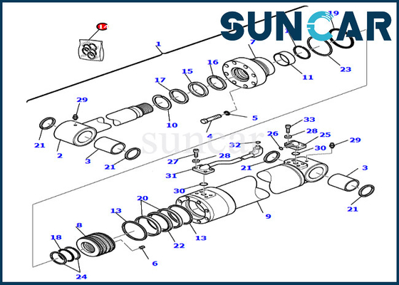 Excavatrice 7079925700 Boom Service Kit Cylinder Seal Kits de PC75R-2 PC95R-2 KOMATSU 707-99-25700