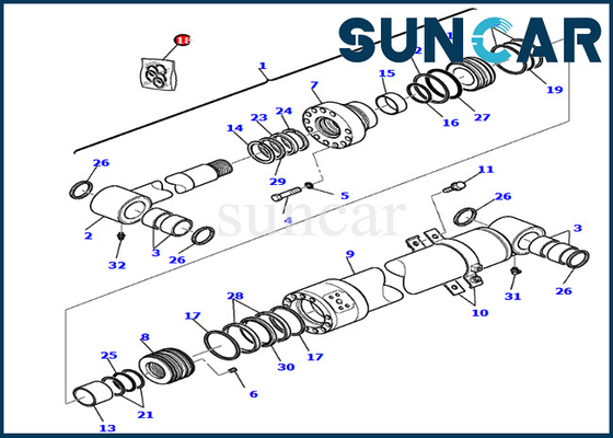 Kit de scellage 707-99-37710 7079937710 pièces de Kit Fits For PC75R-2 PW75R-2 KOMATSU de service de cylindre de boom