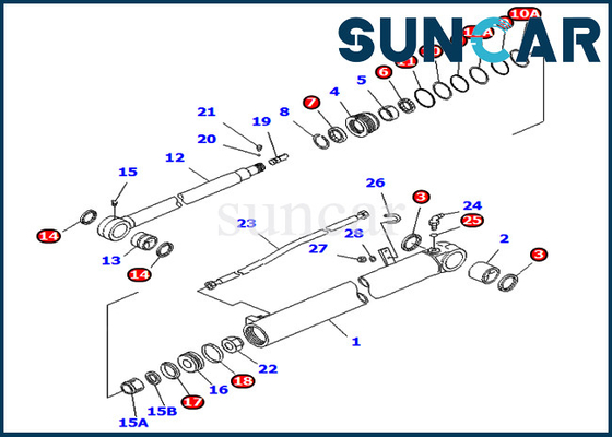 707-98-35270 7079835270 boom mono de Kit For PC75UD-3 PC75UU-3 KOMATSU de réparation de joint de cylindre de bras