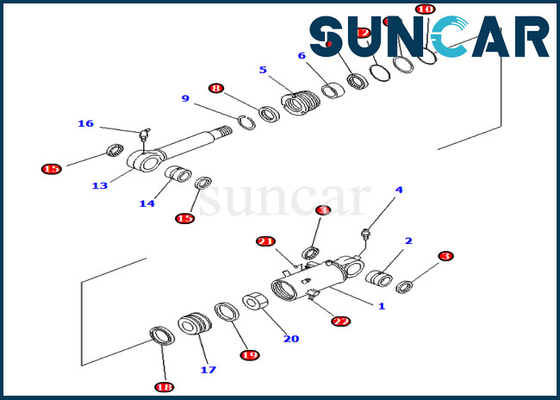 Excavatrice Replacement Kits de PC78US-6 PC78UU-6 707-98-42700 7079842700 kits de service de cylindre de lame de KOMATSU