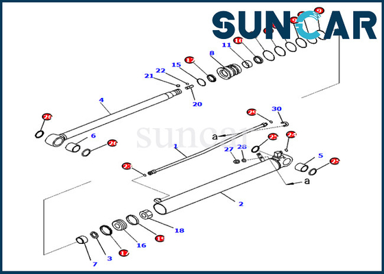 721-98-00680 7219800680 kit de joint de Komatsu Cylinder Repair d'excavatrice du kit PC78US-10 de cachetage de bras