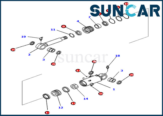 Kits de service 721-98-00700 7219800700 pièces intérieures de Kit For PC78US-10 KOMATSU de joint de cylindre de lame