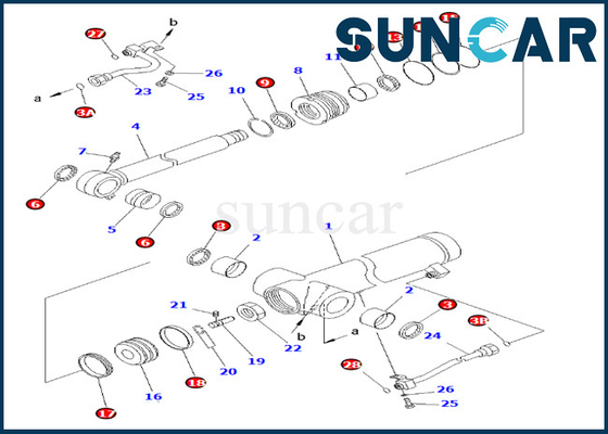 Pièces intérieures 707-98-36710 phoque Kit Hydraulic Cylinder Fits Komatsu PC78UU-6 de réparation de 7079836710 bras