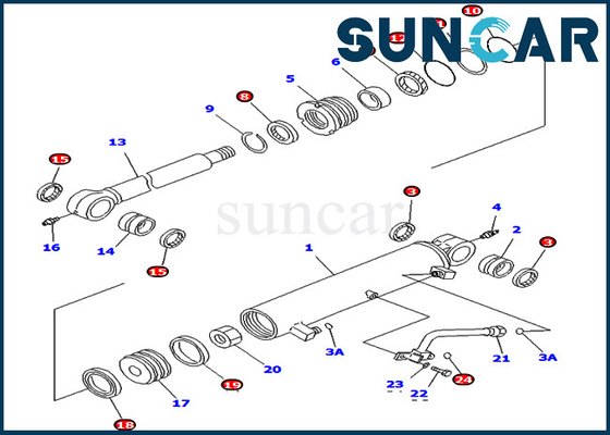 707-98-34700 7079834700 pièces intérieures de Kit Fits For Komatsu PC78UU-6 PC78UU-8 de service de cylindre de compensation de boom