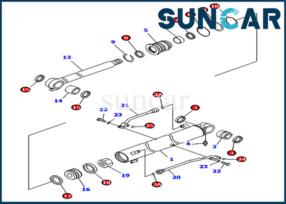 PC78UU-6 PC78UU-8 KOMATSU 707-98-43300 phoque Kit Excavator Replacement Kits de cylindre de 7079843300 booms