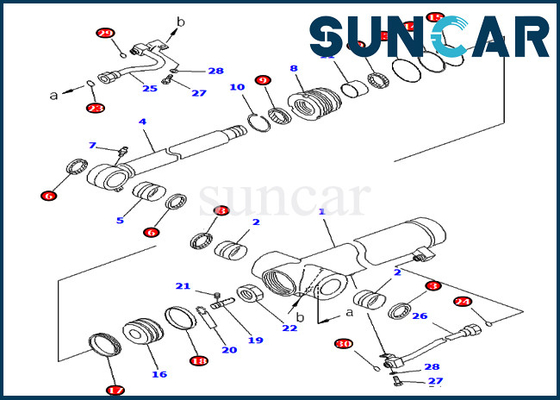 707-98-36720 kits de réparation de joint de cylindre du kit 7079836720 PC78UU-6 PC78UU-8 KOMATSU de cachetage de bras