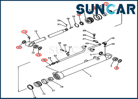 Cylindre hydraulique de Kit Repair Kits For 20X-63-66300 20X6366300 KOMATSU de service du bras PC80-1