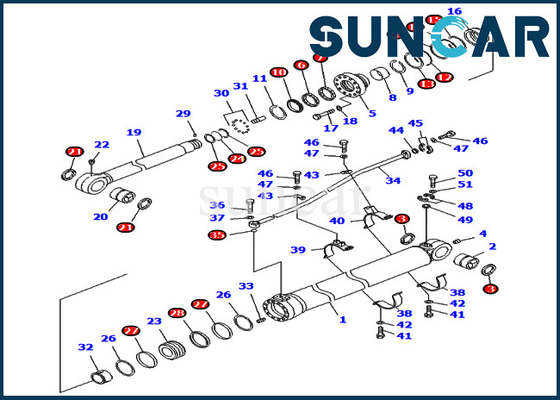 707-99-68470 excavatrice Seal Kit Hydraulic Cylinder Fits Komatsu PC800LC-8 PC850-8 de 7079968470 bras