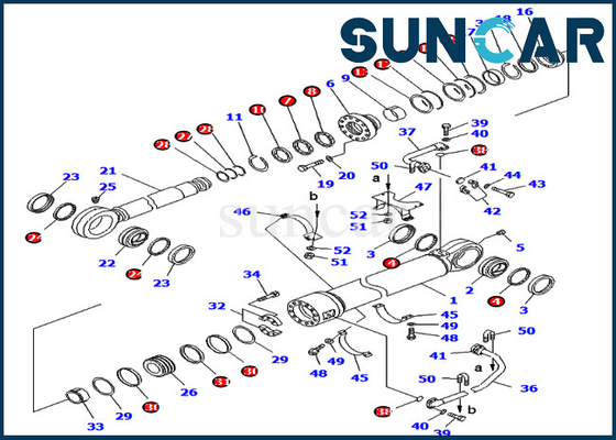 Excavatrice 7079978410 Cylinder Service Kit Parts de PC800-8E0 PC800SE-8E0 KOMATSU 707-99-78410