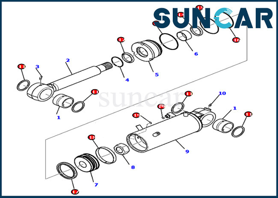 PC80MR-3 KOMATSU 707-98-42710 phoque Kit Hydraulic Cylinder de rechange de 7079842710 lames