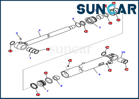 KOMATSU PC80MR-3 PC80MR-5 707-98-26980 joint de cylindre de 7079826980 seaux Kit Excavator Service Parts