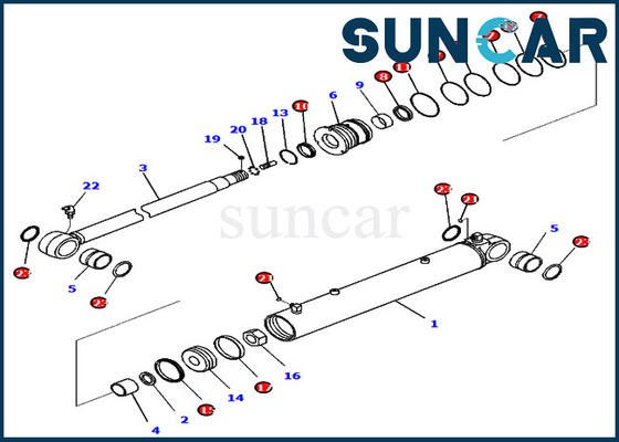 707-98-41380 7079841380 modèles de Kit Fits For Komatsu PC88MR-10 PW98MR-10 de joint de cylindre d'oscillation de boom