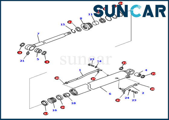707-98-30720 pièces d'entretien du kit 7079830720 PC88MR-10 PW98MR-10 KOMATSU de joint de cylindre de seau