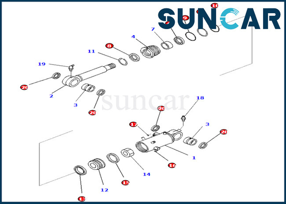 Kit de joint de cylindre de lame 707-98-42720 7079842720 pour PC88MR-10 l'excavatrice Komatsu Inner Parts
