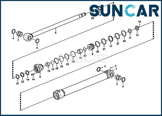 Équipement lourd de Kit For SUNCARVO.L.VO EC140D de réparation de joint de cylindre de boom des kits VOE14516933 VOE 14516933 de service