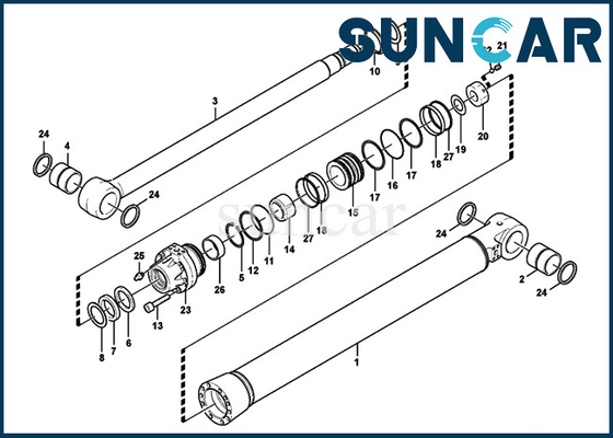 Phoque Kit Replacement Service Kits de cylindre de bras d'EC700B SUNCARVO.L.VO VOE14618213 VOE 14618213 Dipper