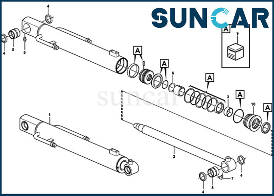 Excavatrice Service Kit Parts du kit VOE15077572 de joint de réparation de cylindre de boom d'EC27C SUNCARVO.L.VO 15077572