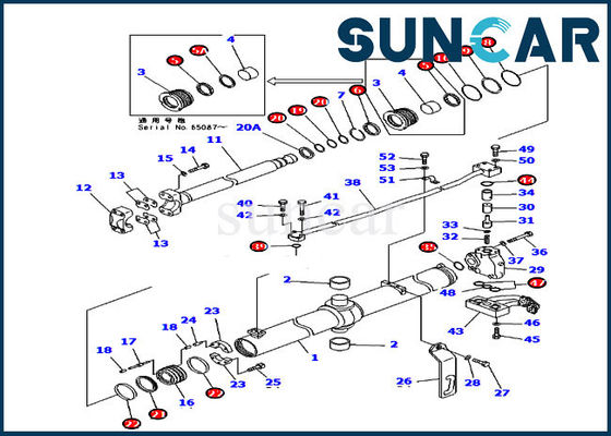 707-99-44180 phoque Kit For Komatsu D155A-5 de cylindre hydraulique d'ascenseur de lame