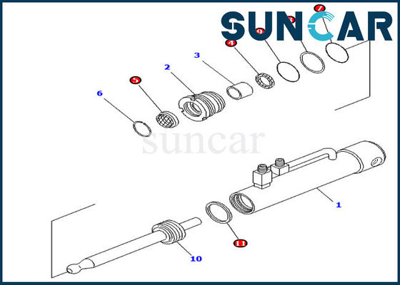 Kits de joint de cylindre de D275A-5 D275A-2 KOMATSU 707-98-11020