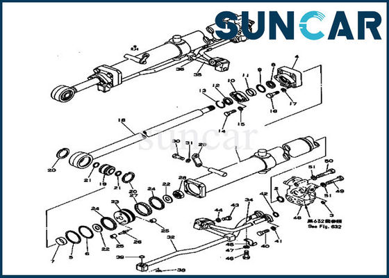 Service Kit For Komatsu D150A-1 D155A-1 de cylindre du kit 175-63-05180 de joint de cylindre hydraulique d'ascenseur de lame