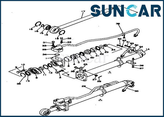 101-870-0510 bouteur hydraulique des ajustements D20A-3 KOMATSU de kits de rechange de joint de lame