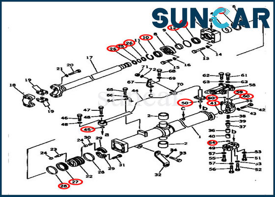 Phoque intérieur Kit Lift Cylinder des parties 707-99-45525 de D275A-2 KOMATSU