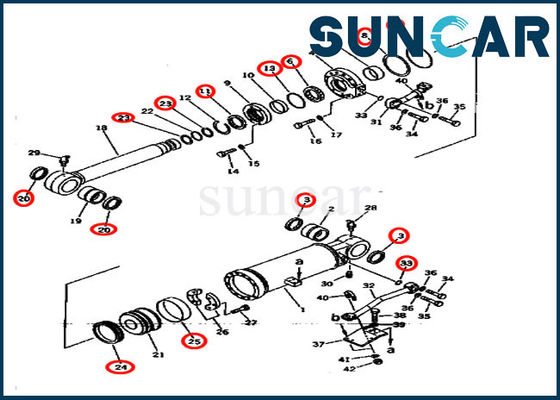 Kit 707-99-73050 de joint de cylindre de l'ascenseur ISO9001 pour D275A-2 KOMATSU