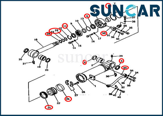 Kit de rechange de joint de SUNCAR 707-99-64405 7079964405 pour D275A-2 KOMATSU
