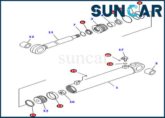 Kits de reconstruction de cylindre hydraulique de D37EX-21 KOMATSU 707-98-24720