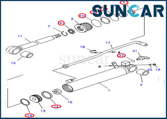 707-98-23080 joint de ébarbage Kit For Bulldozer D31E-20 D31P-20 KOMATSU de réparation de cylindre