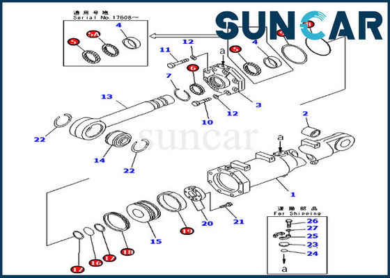 D375A-3 KOMATSU partie le cachetage Kit Hydraulic Cylinder Service Kit de l'inclinaison 707-98-74410