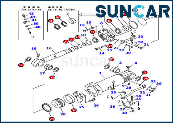 Phoque Kit For D375A-3 D375A-3A KOMATSU de réparation de cylindre d'ascenseur de la résistance d'huile 707-98-74400